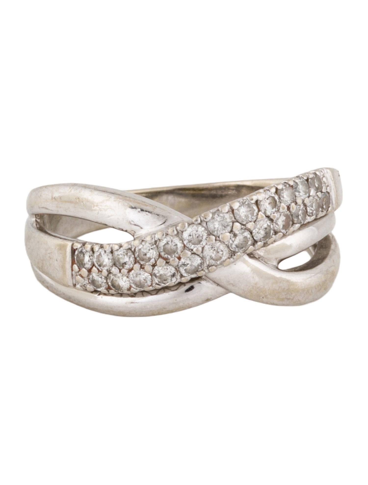 Ring 14K Diamond Crossover Band Ring