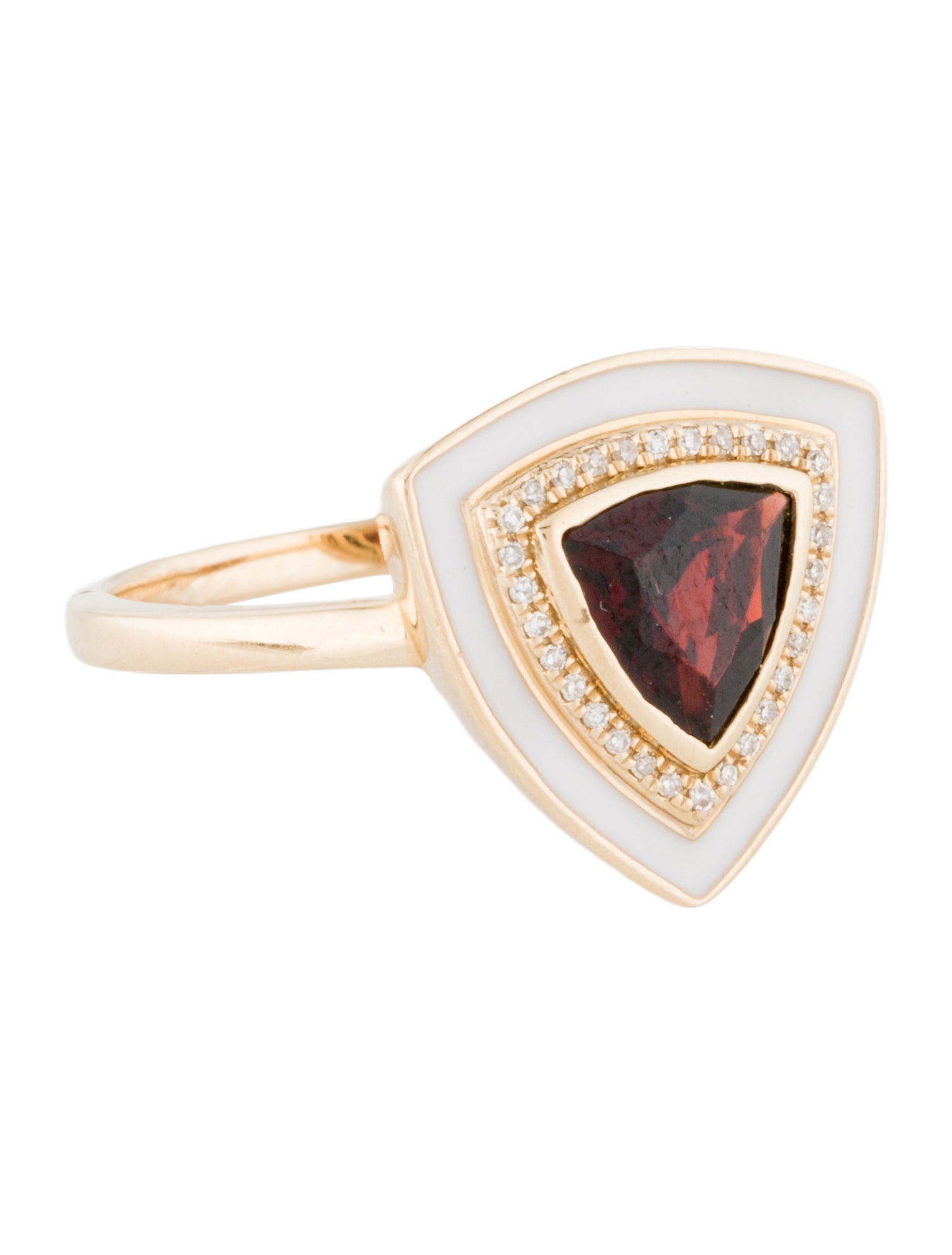 Ring 14K 1.27ct Garnet & Diamond Cocktail Ring