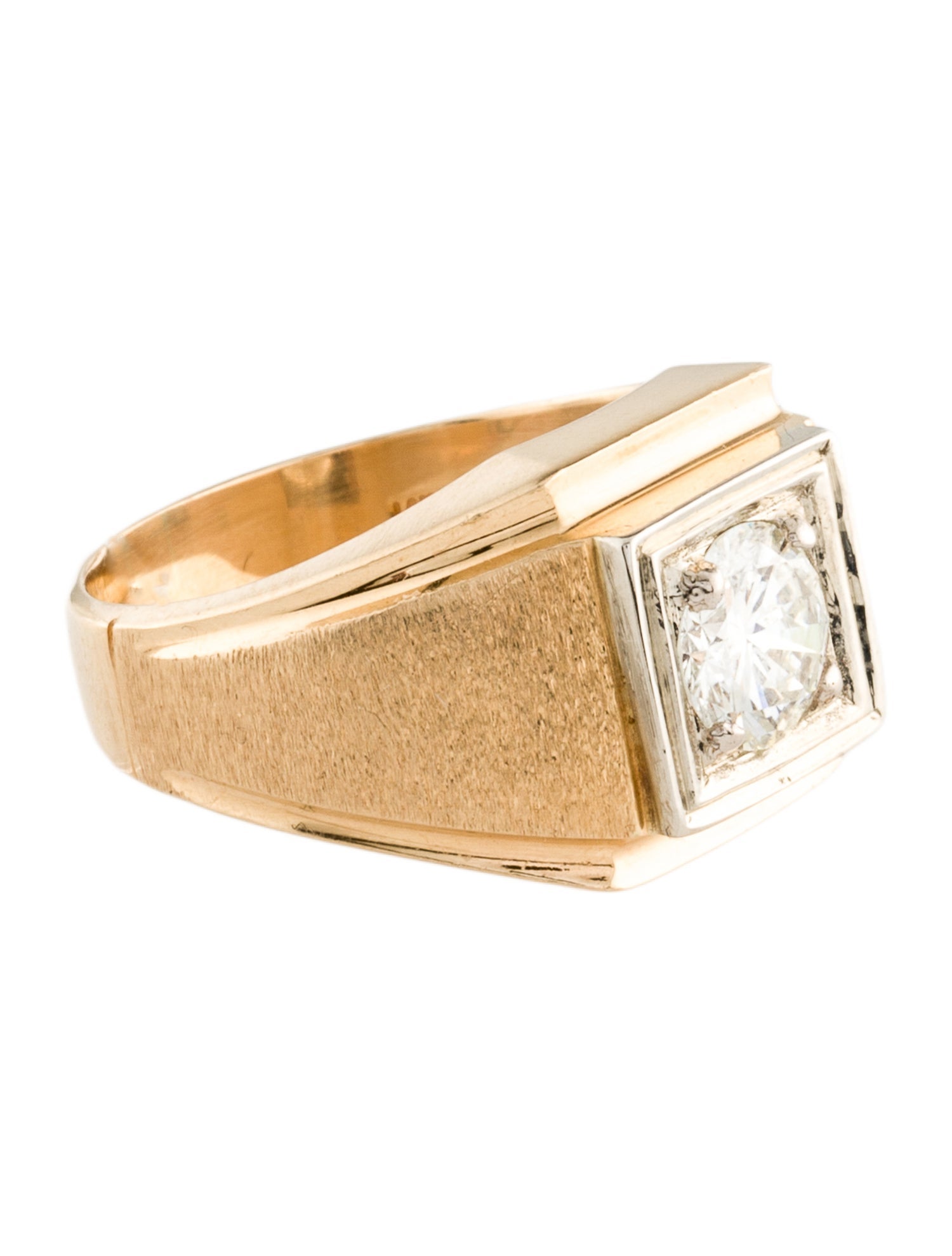 Ring 14K 1.29ct Diamond Signet