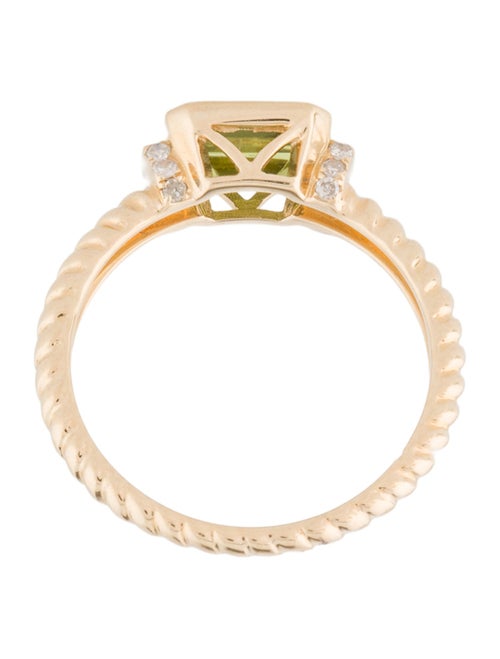 Ring 14K 1.20ct Peridot & Diamond Cocktail Ring