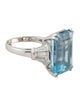 Ring Platinum 11.58ct Aquamarine & Diamond Cocktail Ring