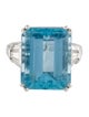 Ring Platinum 11.58ct Aquamarine & Diamond Cocktail Ring