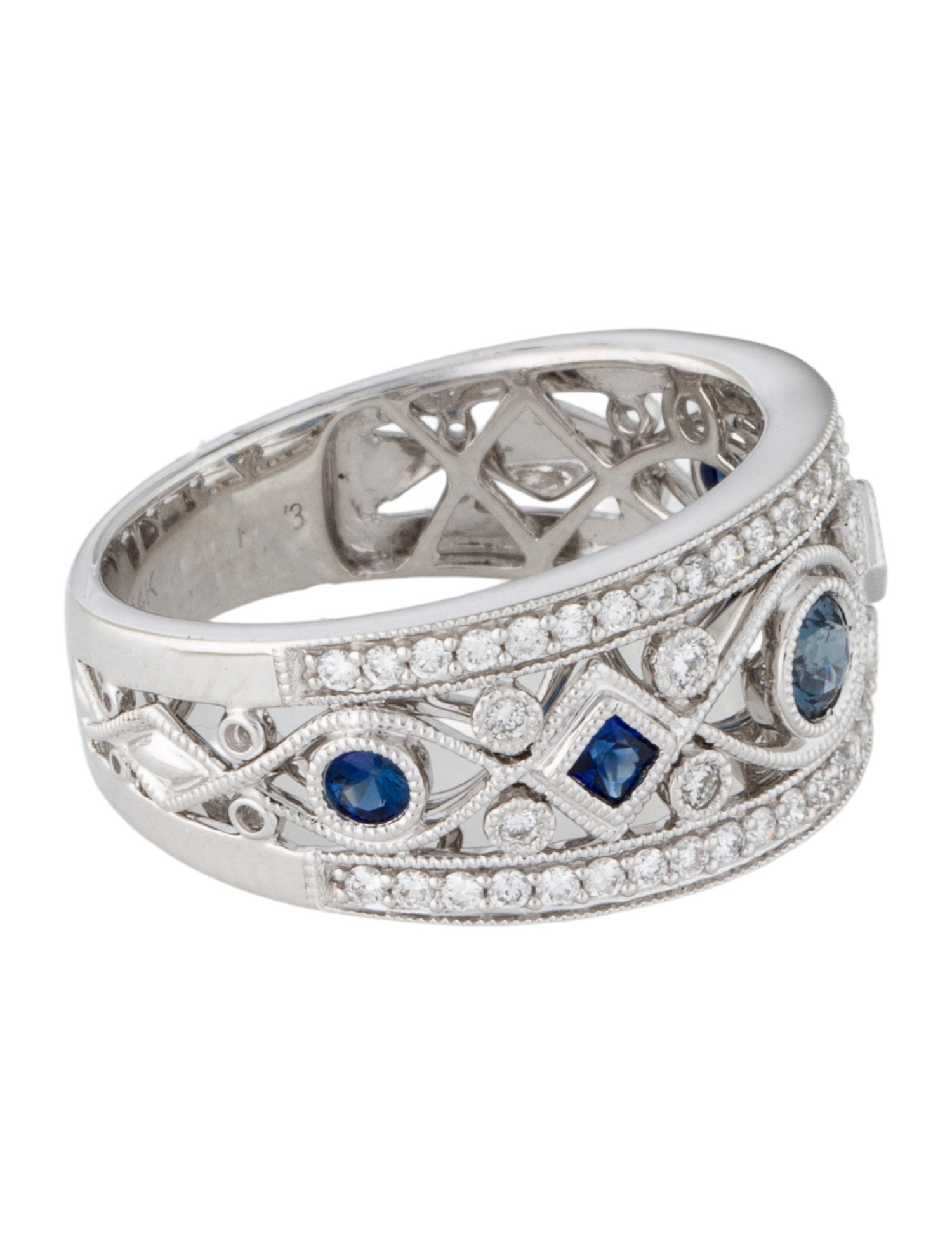 Ring 14K Sapphire & Diamond Band