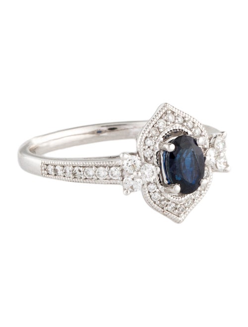 Ring 14K Sapphire & Diamond Cocktail Ring