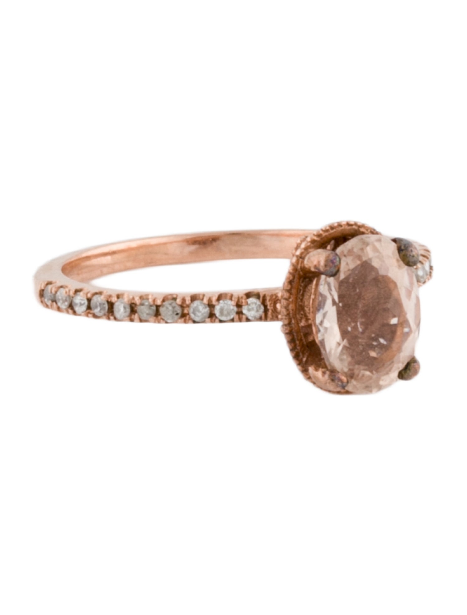 Ring 10K Morganite & Diamond Cocktail Ring