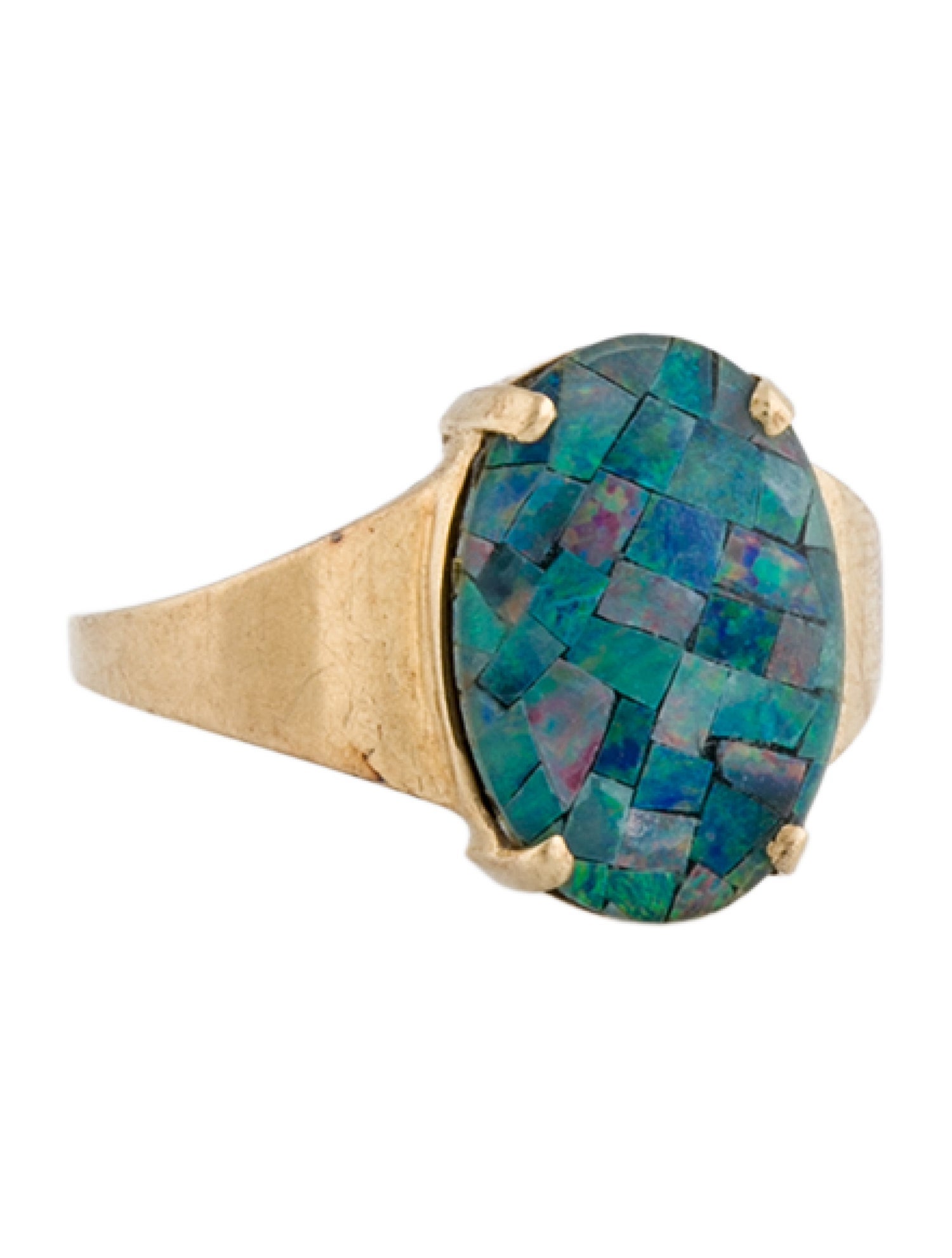 Ring Opal Mosaic & Glass Triplet Cocktail Ring