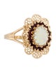 Ring 10K Opal & Garnet Filigree Cocktail Ring