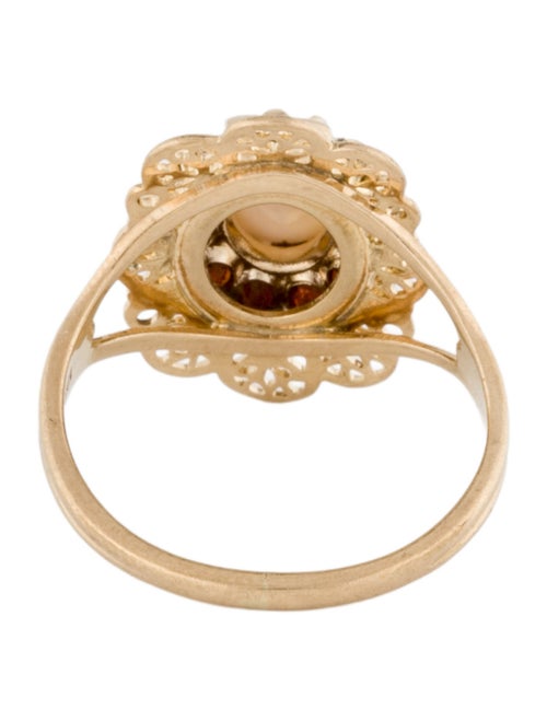 Ring 10K Opal & Garnet Filigree Cocktail Ring