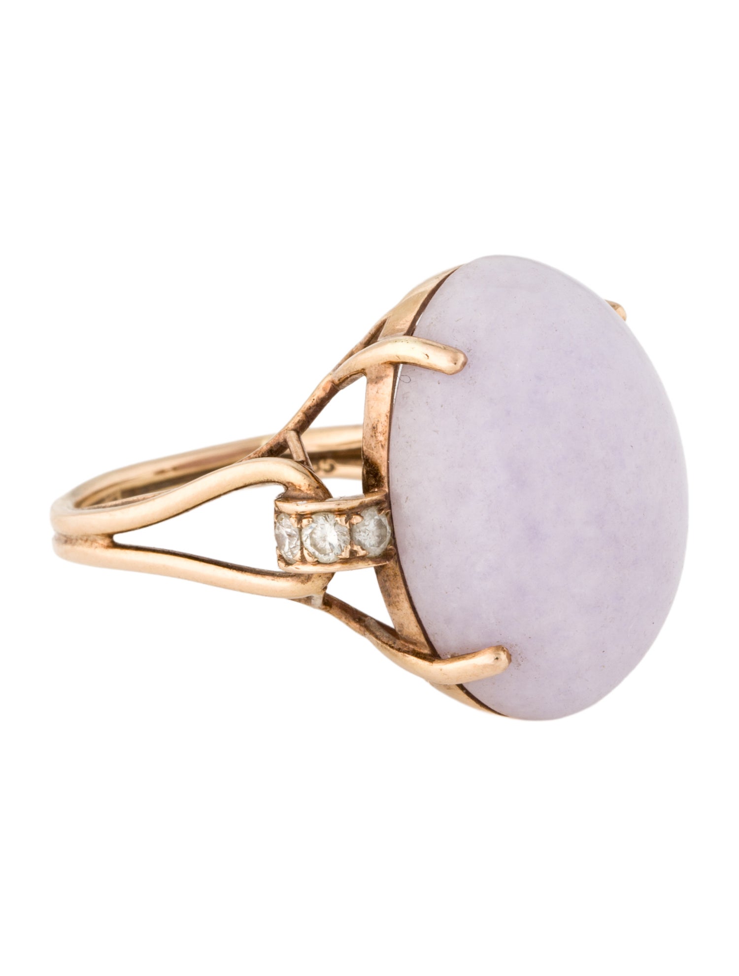 Ring 14K 28.44ct Jadeite & Diamond Cocktail