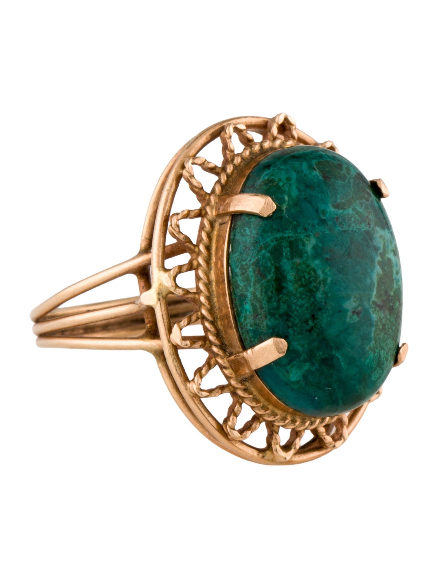 Ring 14K Azurmalachite Cocktail Ring