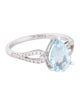 Ring 14K 1.67ct Aquamarine & Diamond Cocktail Ring