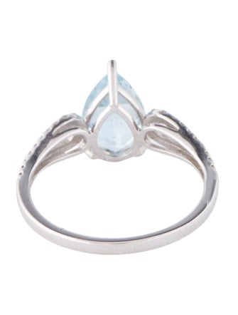 Ring 14K 1.67ct Aquamarine & Diamond Cocktail Ring