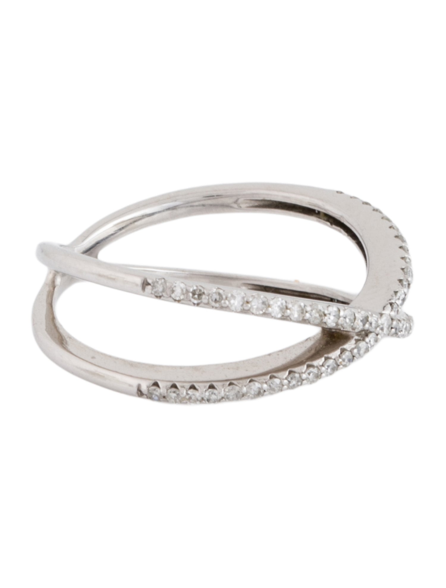 Ring 10K Diamond Criss Cross Band