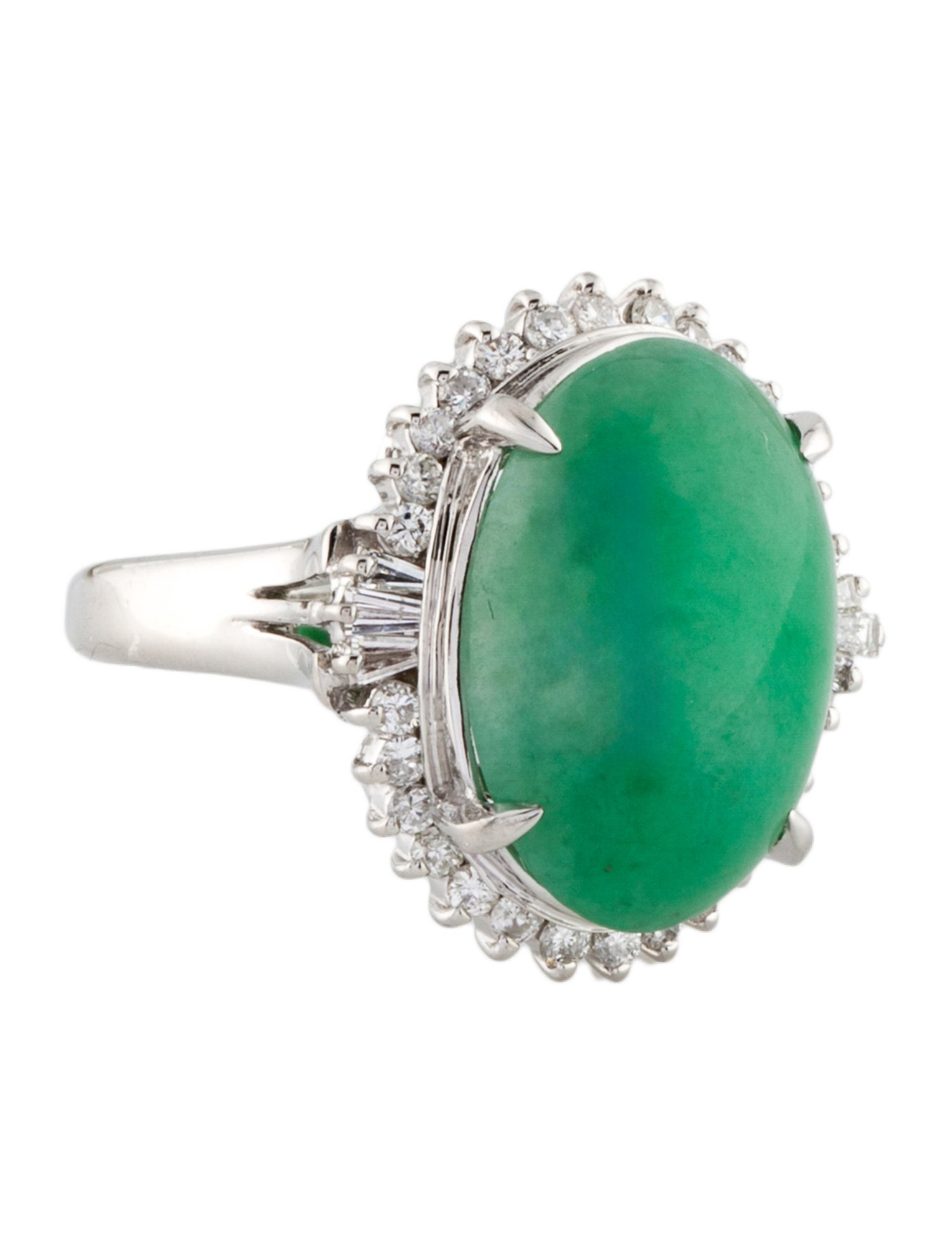 Ring Platinum 10.02ct Jadeite & Diamond Cocktail Ring