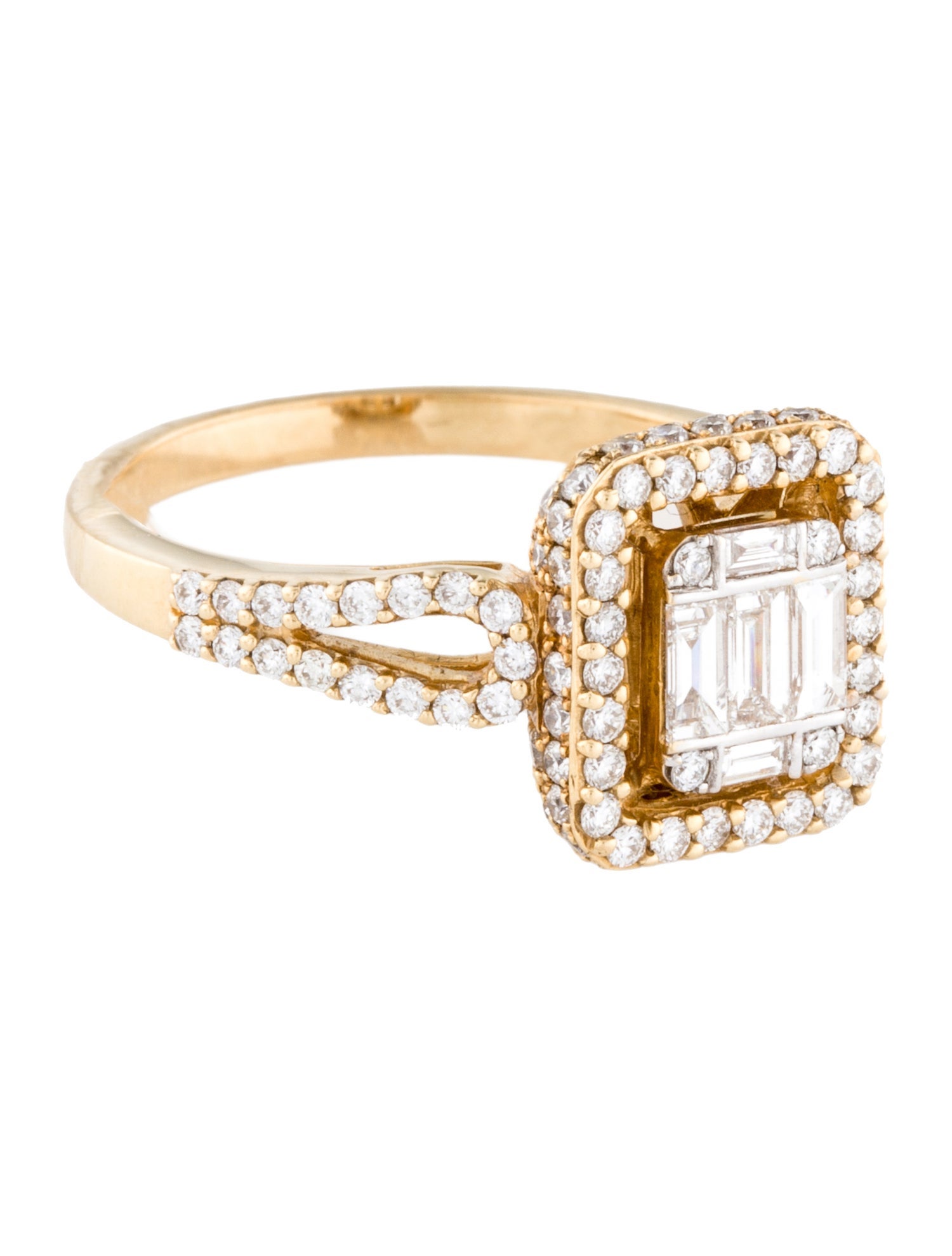 Ring 18K 1.22ctw Diamond Cluster Cocktail Ring