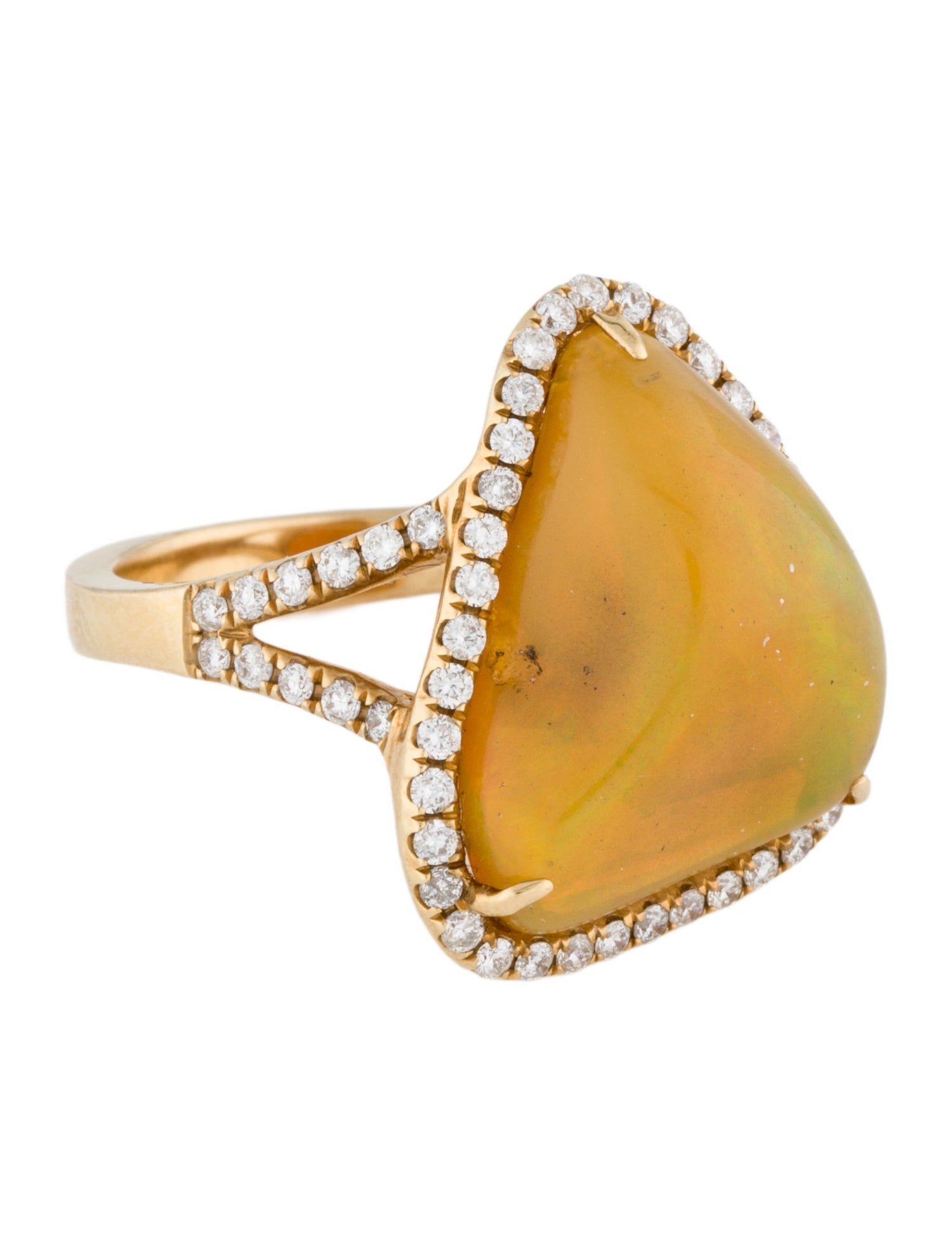 Ring 18K Opal & Diamond Cocktail Ring