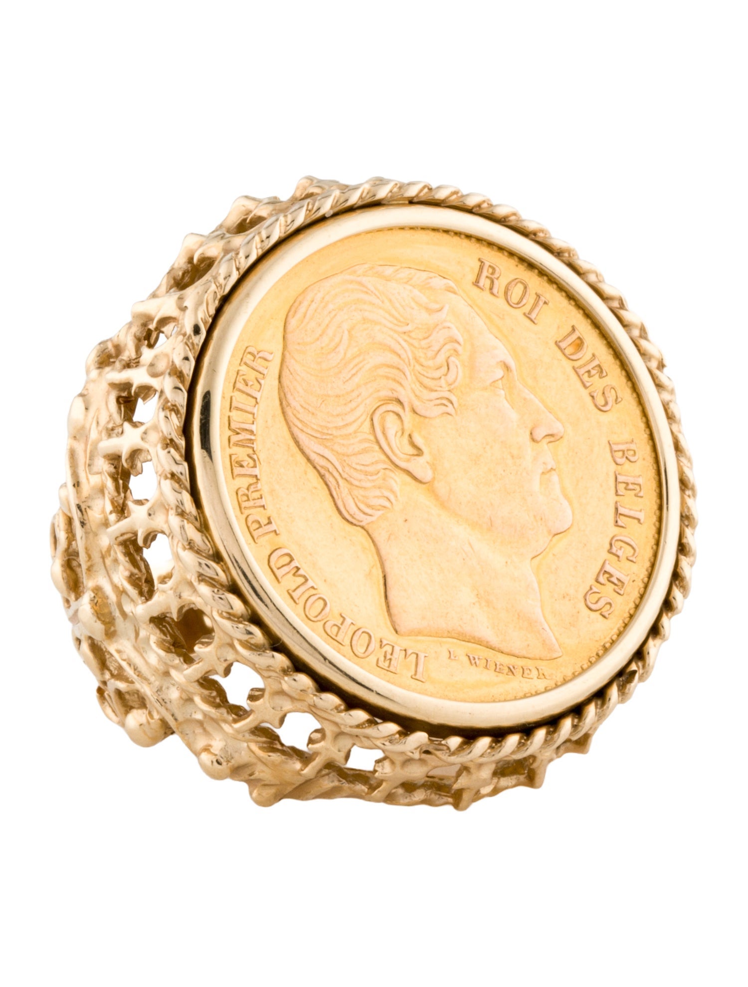 Ring 20 Francs Leopold 1865 Coin Cocktail