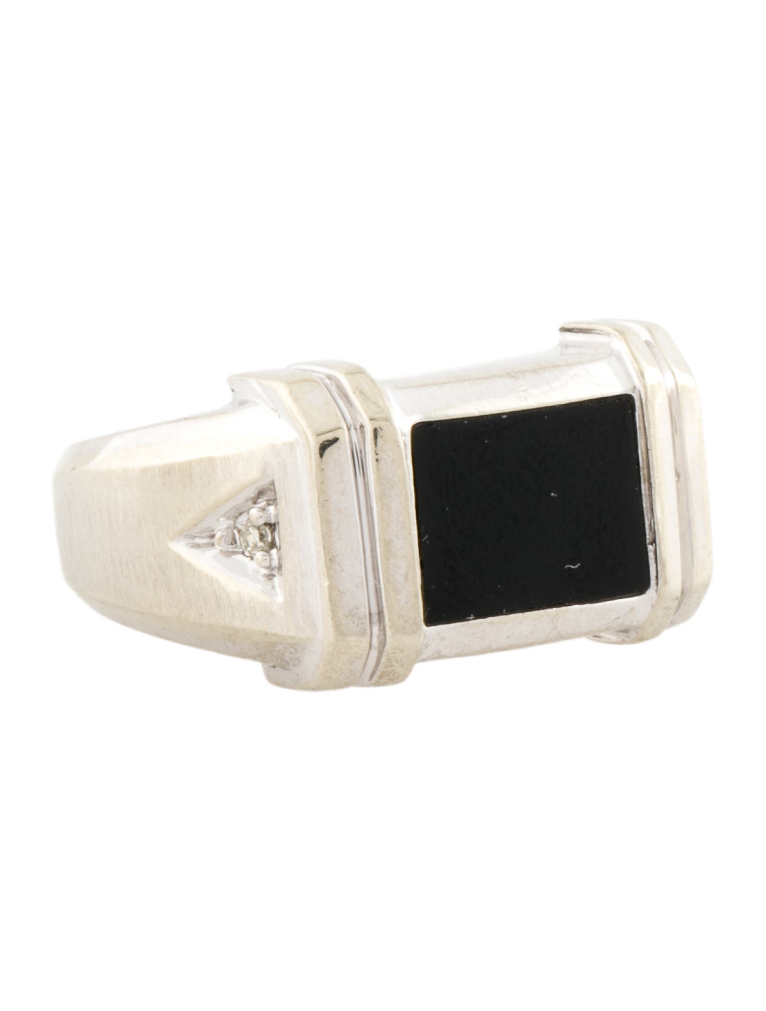 Ring 14K Onyx & Diamond Band Ring
