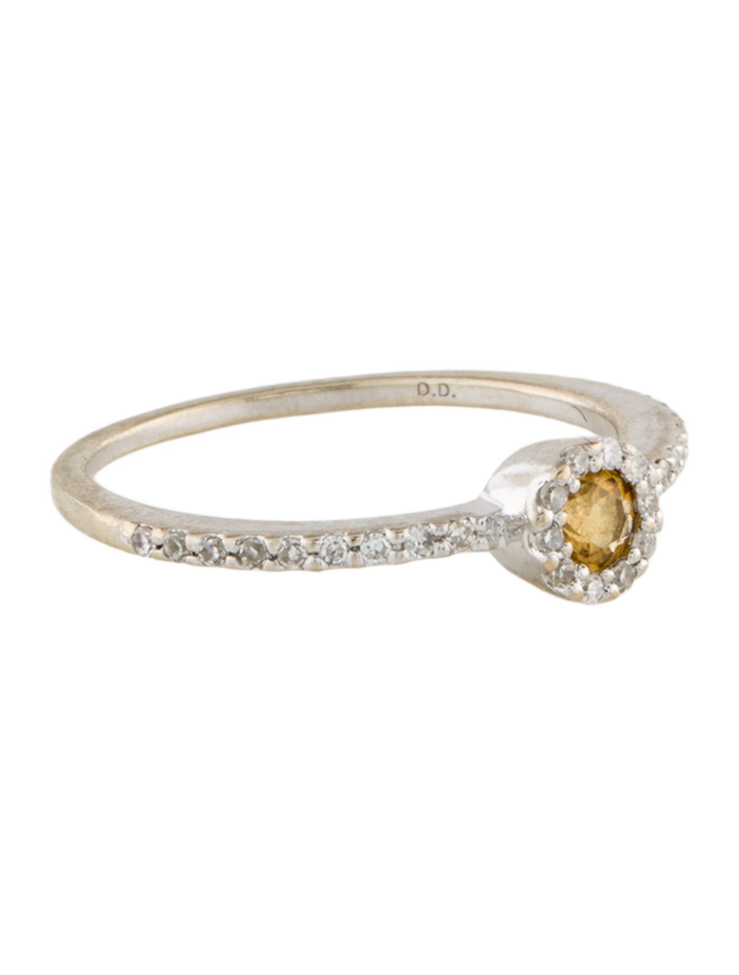 Ring 14K Citrine & Diamond Cocktail Ring