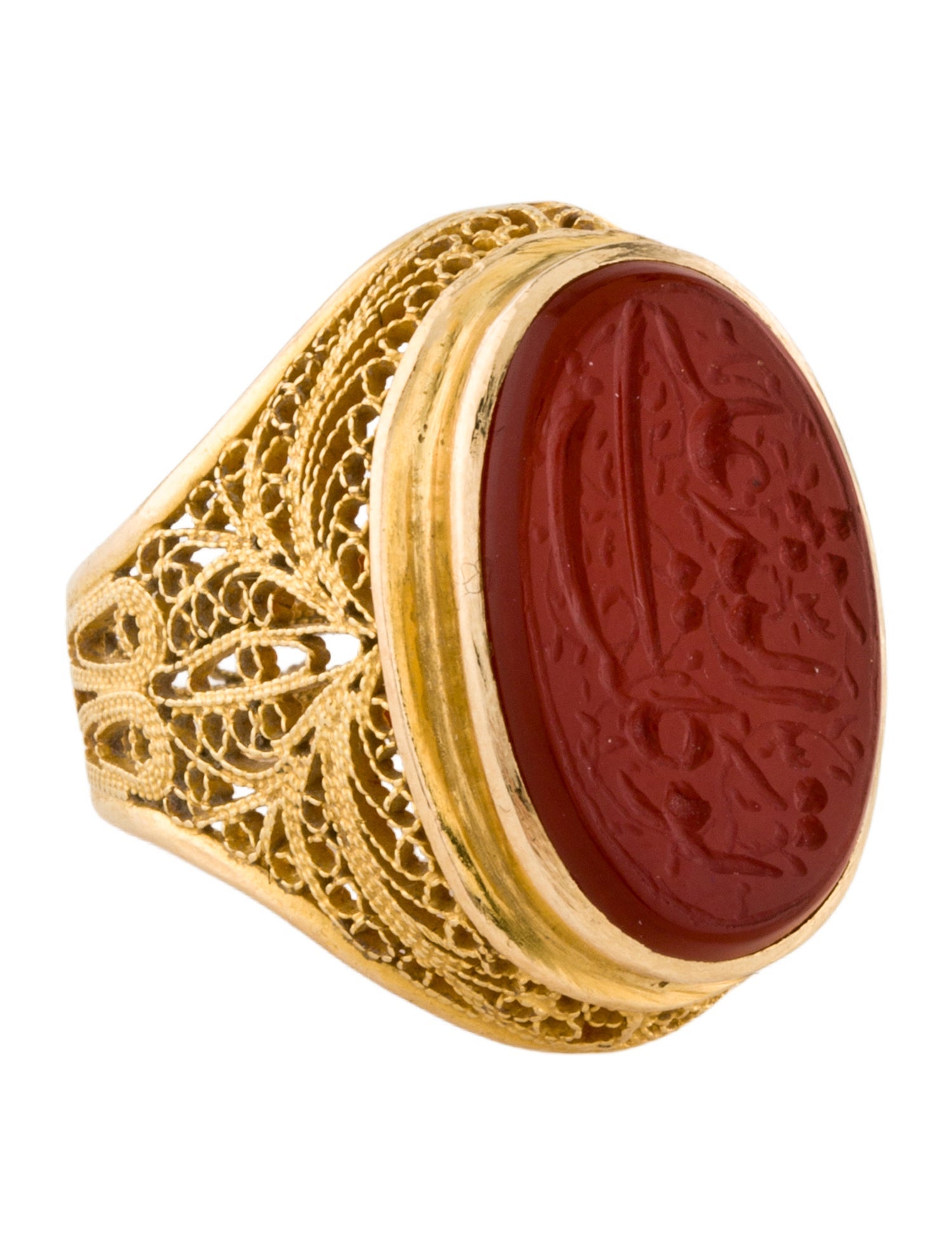 Ring 18K Carnelian Cocktail Ring