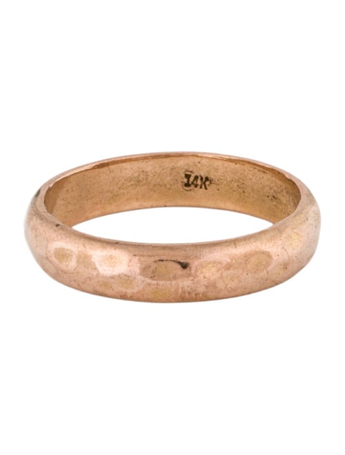 Ring 14K Hammered Wedding Band Ring
