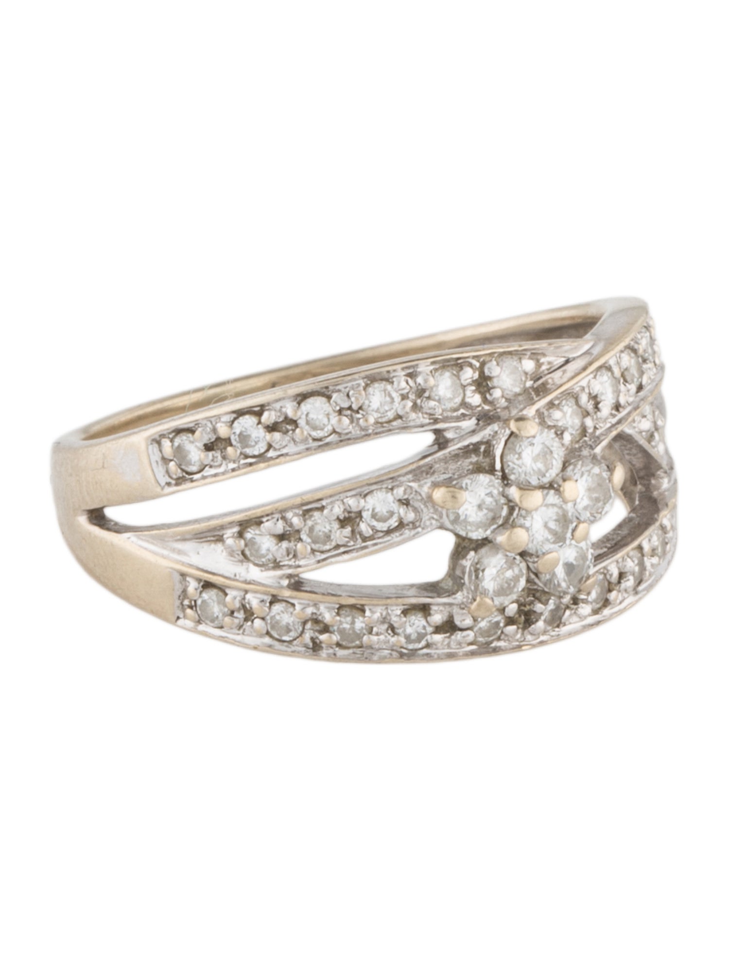 Ring 18K Diamond Flower Band