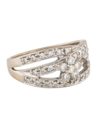 Ring 18K Diamond Flower Band