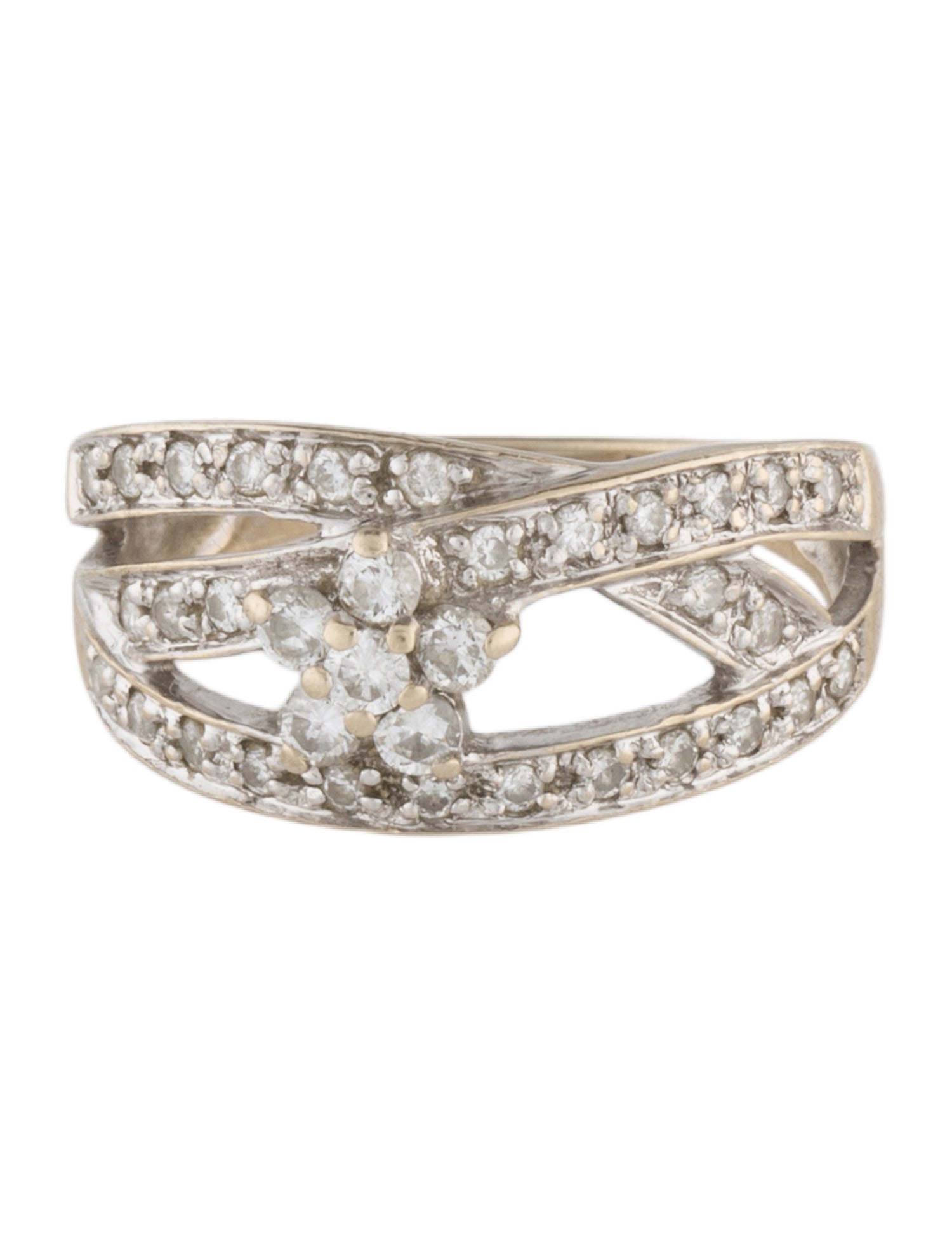 Ring 18K Diamond Flower Band