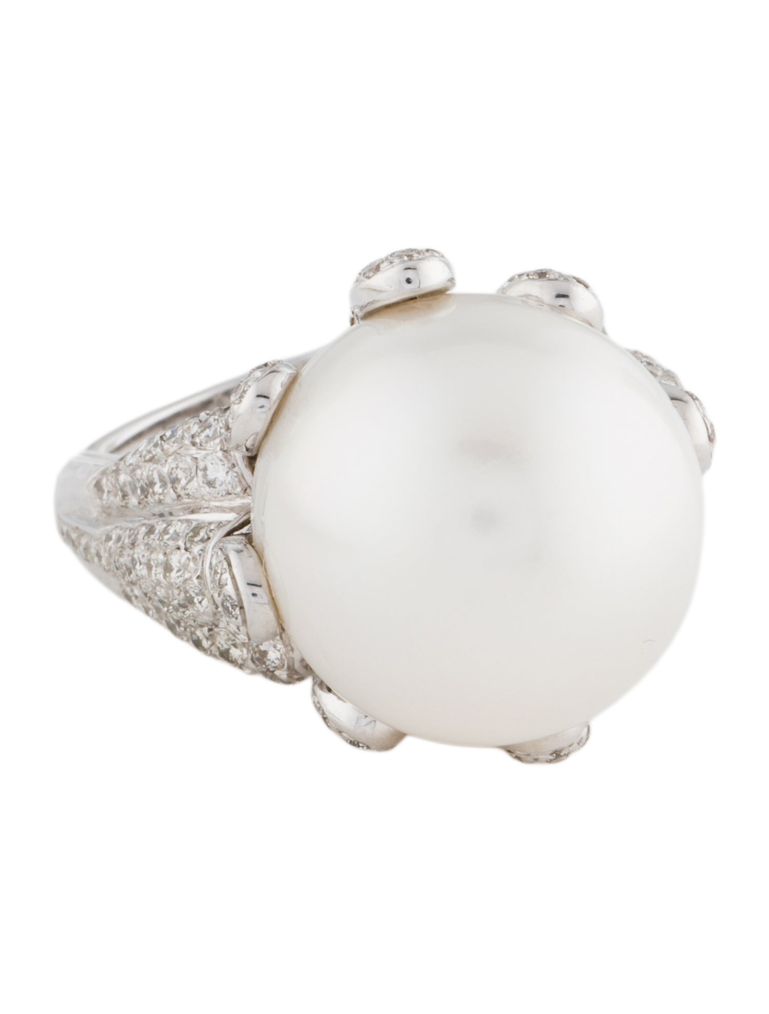 Ring 18K Pearl & Diamond Cocktail Ring