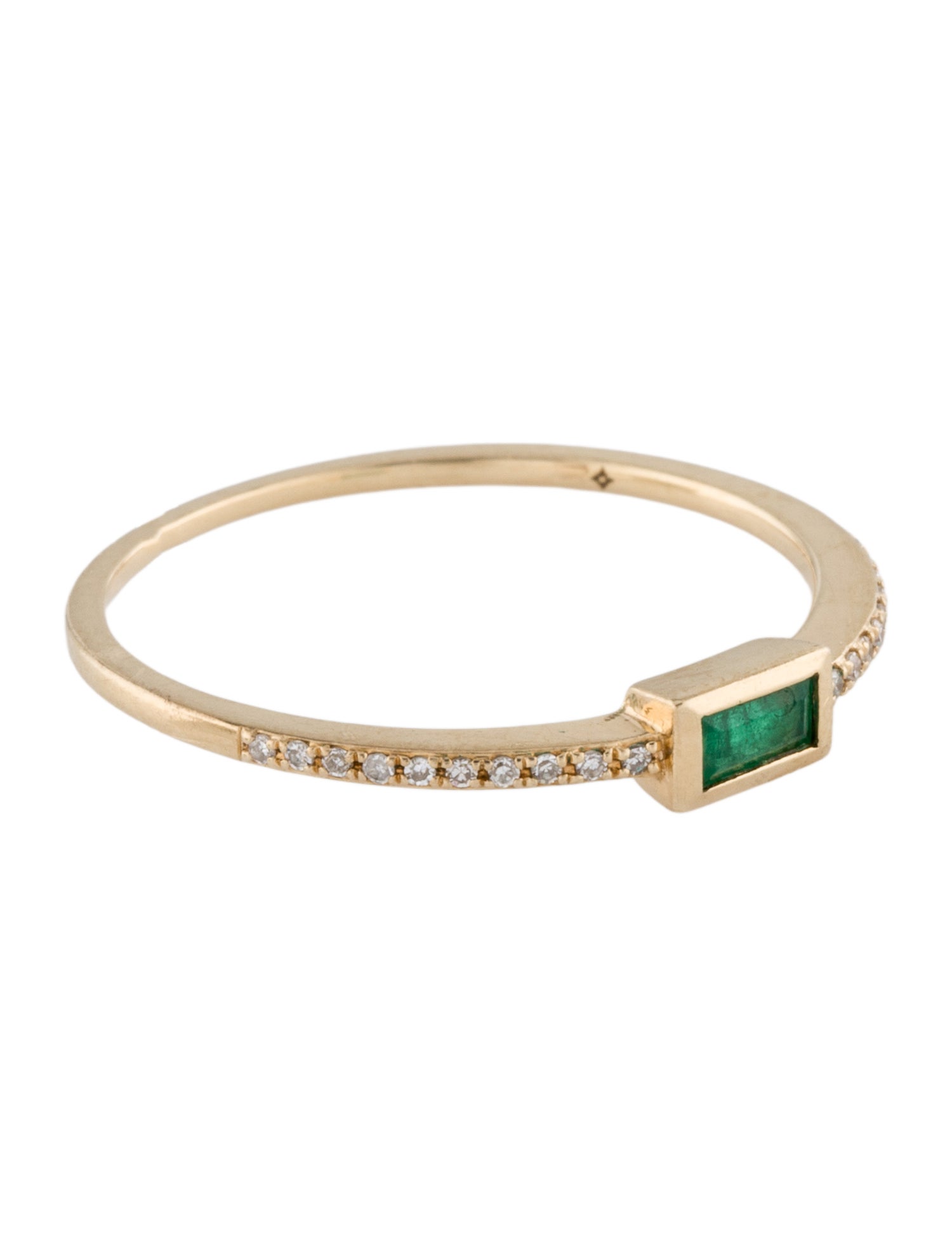 Ring 14K Emerald & Diamond Band