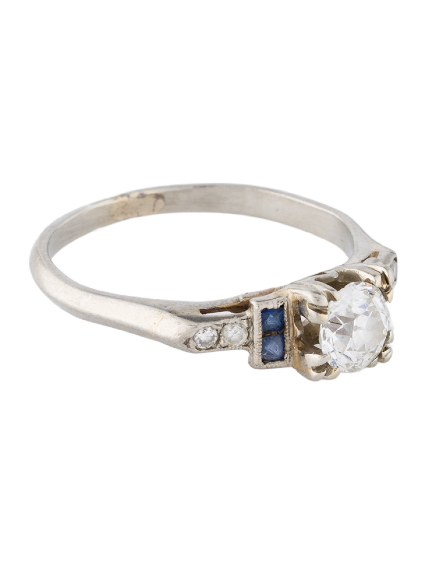 Ring 14K Diamond & Sapphire Cocktail Ring