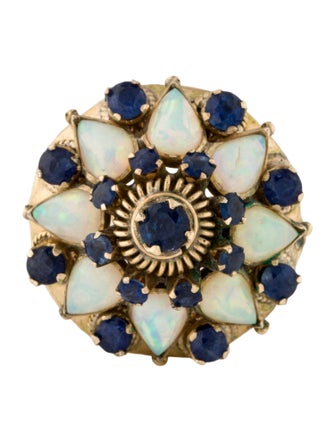 Ring 14K 2.56ctw Opal & Sapphire Cocktail Ring