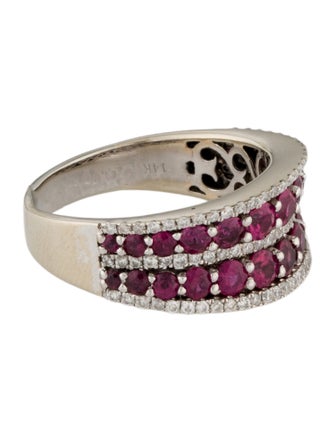 Ring 14K 1.67ct Ruby & Diamond Band