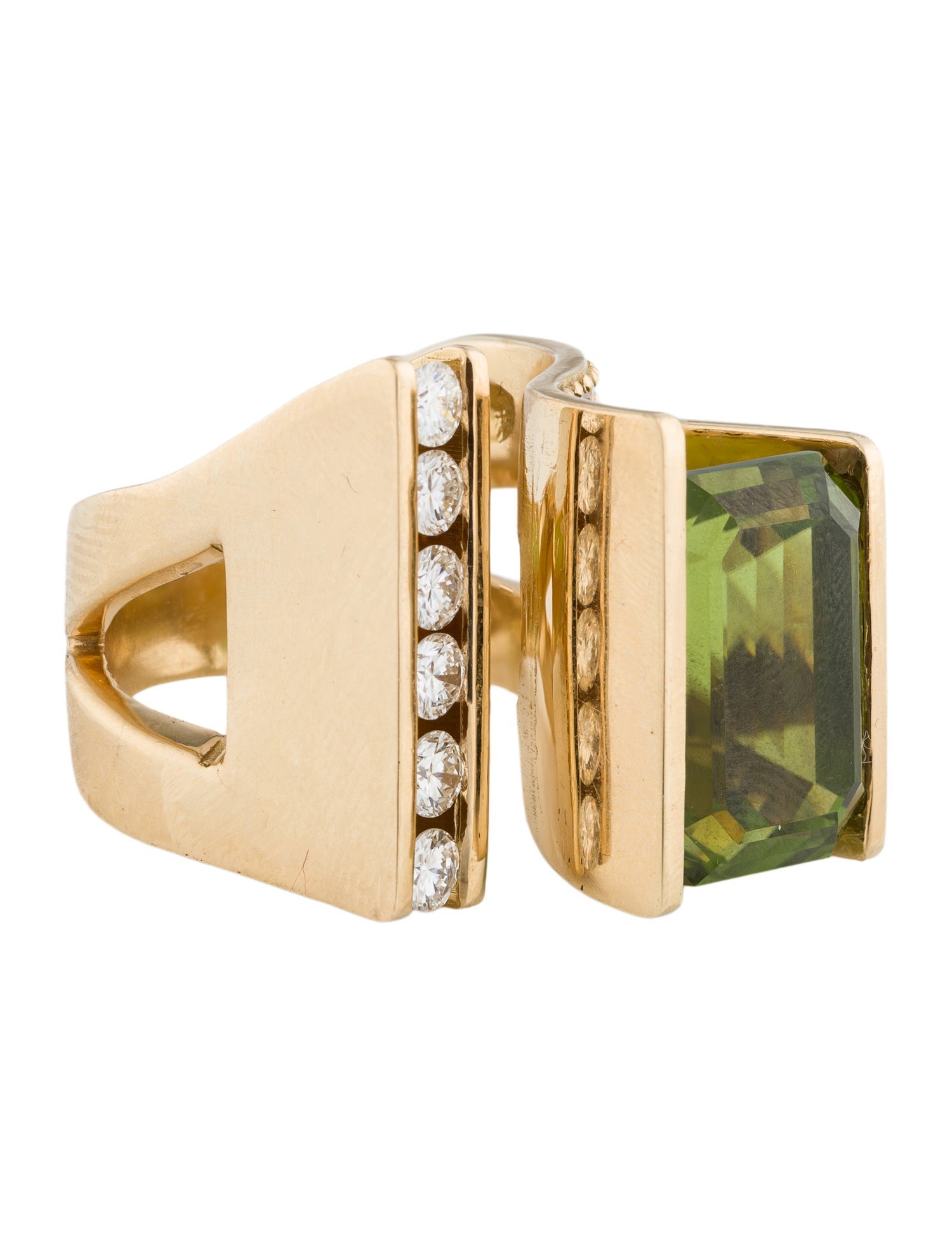 Ring Mark Loren 18K 17.60ct Peridot & Diamond Cocktail