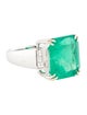 Ring 18K 9.04ct Emerald & Diamond Cocktail Ring