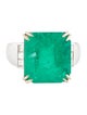 Ring 18K 9.04ct Emerald & Diamond Cocktail Ring