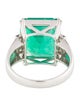 Ring 18K 9.04ct Emerald & Diamond Cocktail Ring