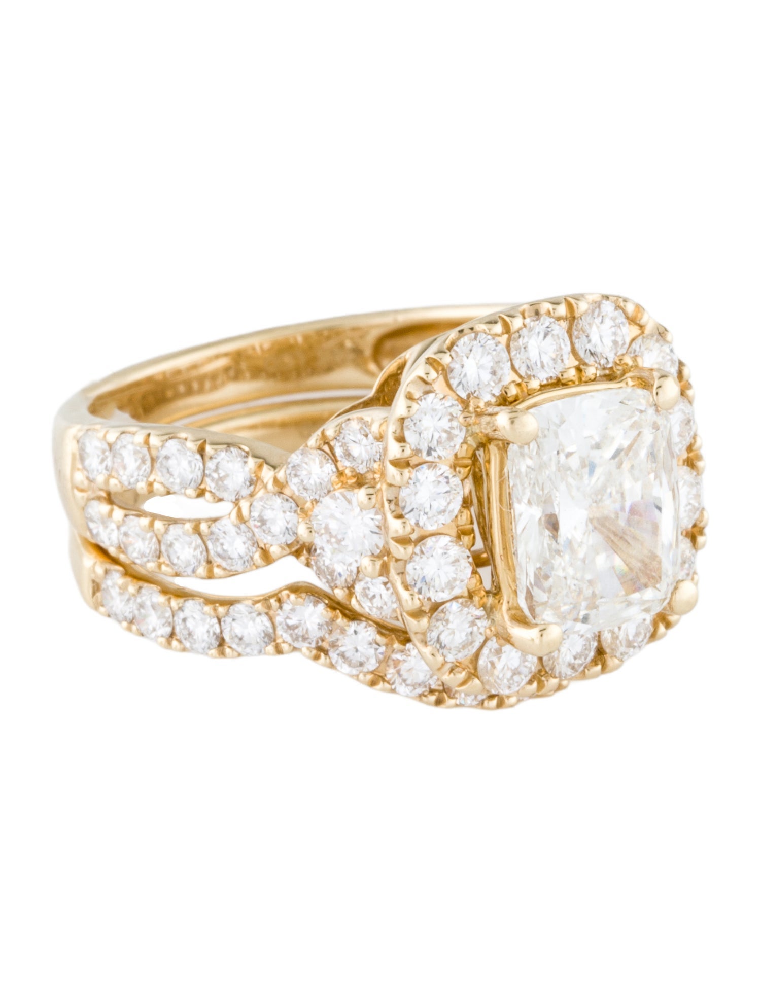 Ring 14K 3.78ctw Lab-Grown Diamond Wedding Band Set