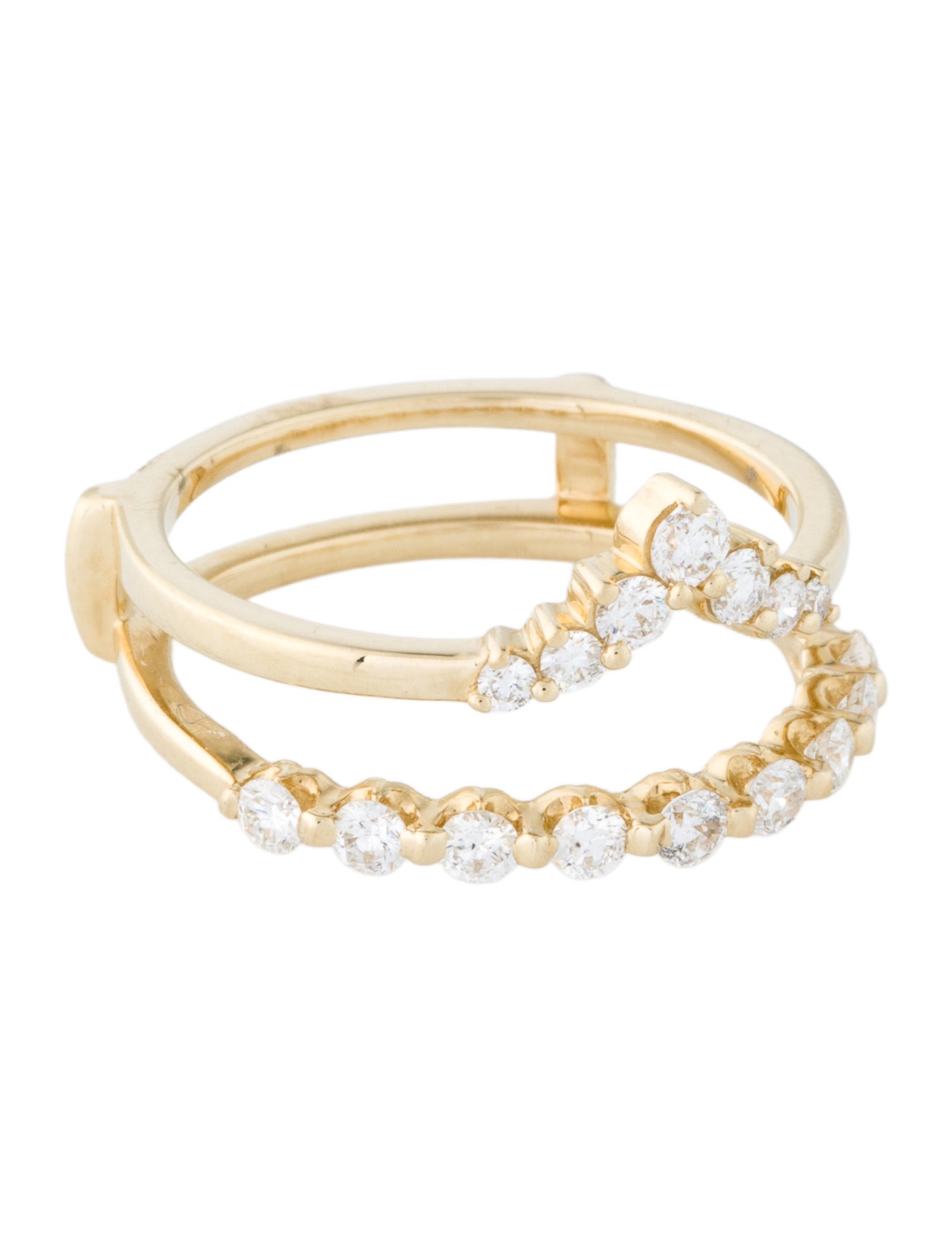 Ring 14K Lab-Grown Diamond Double Band