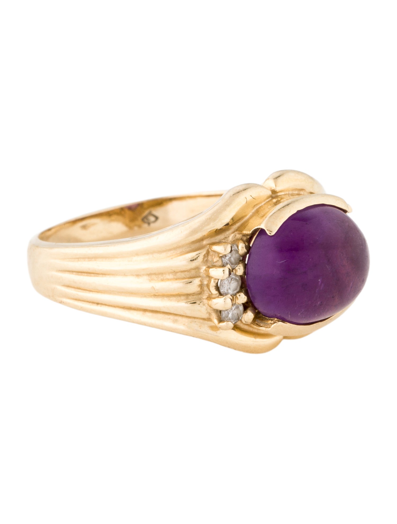 Ring 14K 2.94ct Amethyst & Diamond Band