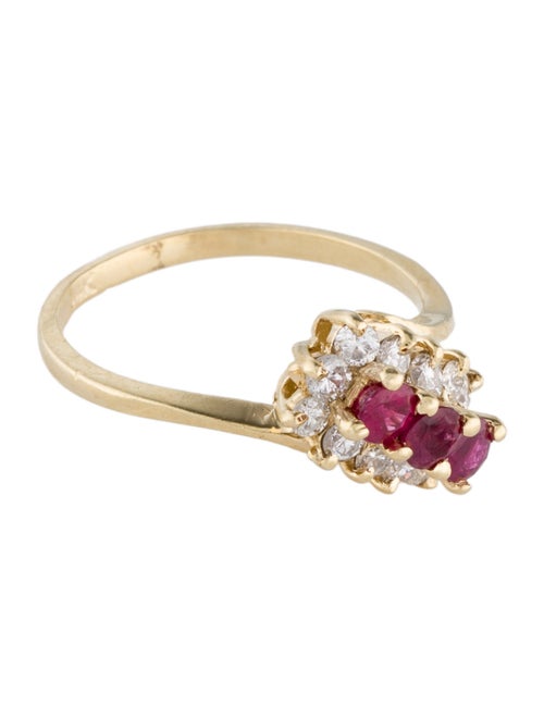Ring 14K Ruby & Diamond Cocktail Ring