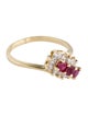 Ring 14K Ruby & Diamond Cocktail Ring