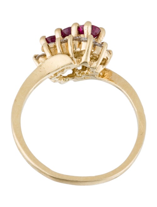 Ring 14K Ruby & Diamond Cocktail Ring