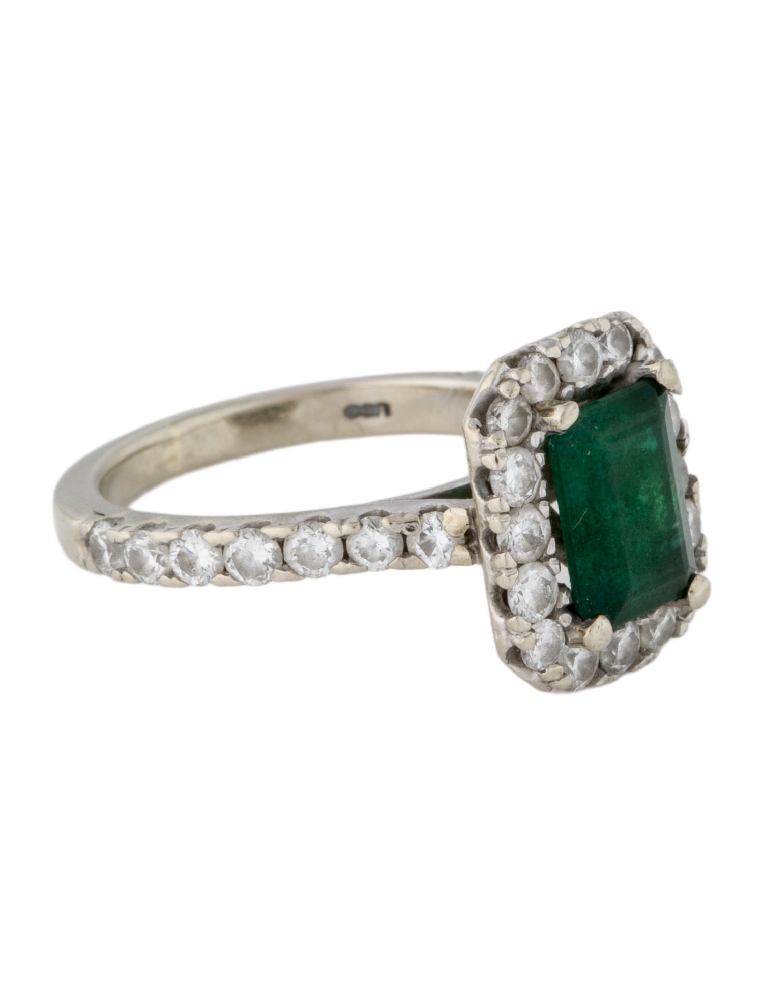 Ring 14K 1.47ct Emerald & Lab-grown Diamond Cocktail