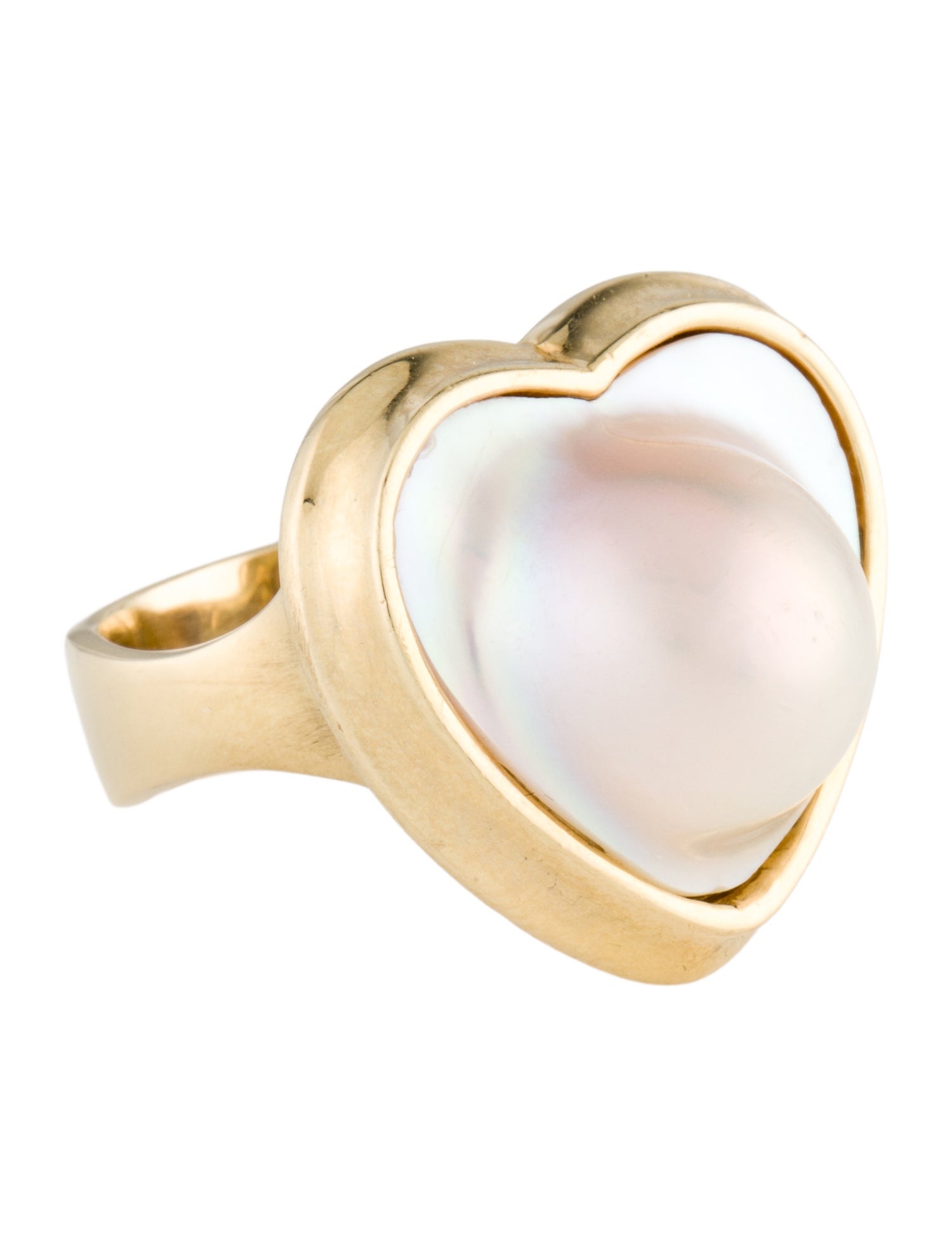 Ring 14K Pearl Heart Cocktail Ring