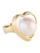 Ring 14K Pearl Heart Cocktail Ring