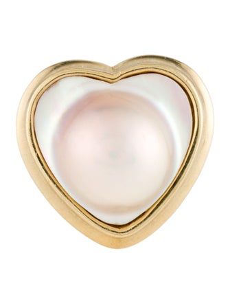 Ring 14K Pearl Heart Cocktail Ring