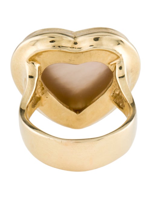 Ring 14K Pearl Heart Cocktail Ring