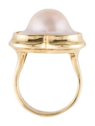 Ring 14K Pearl Heart Cocktail Ring