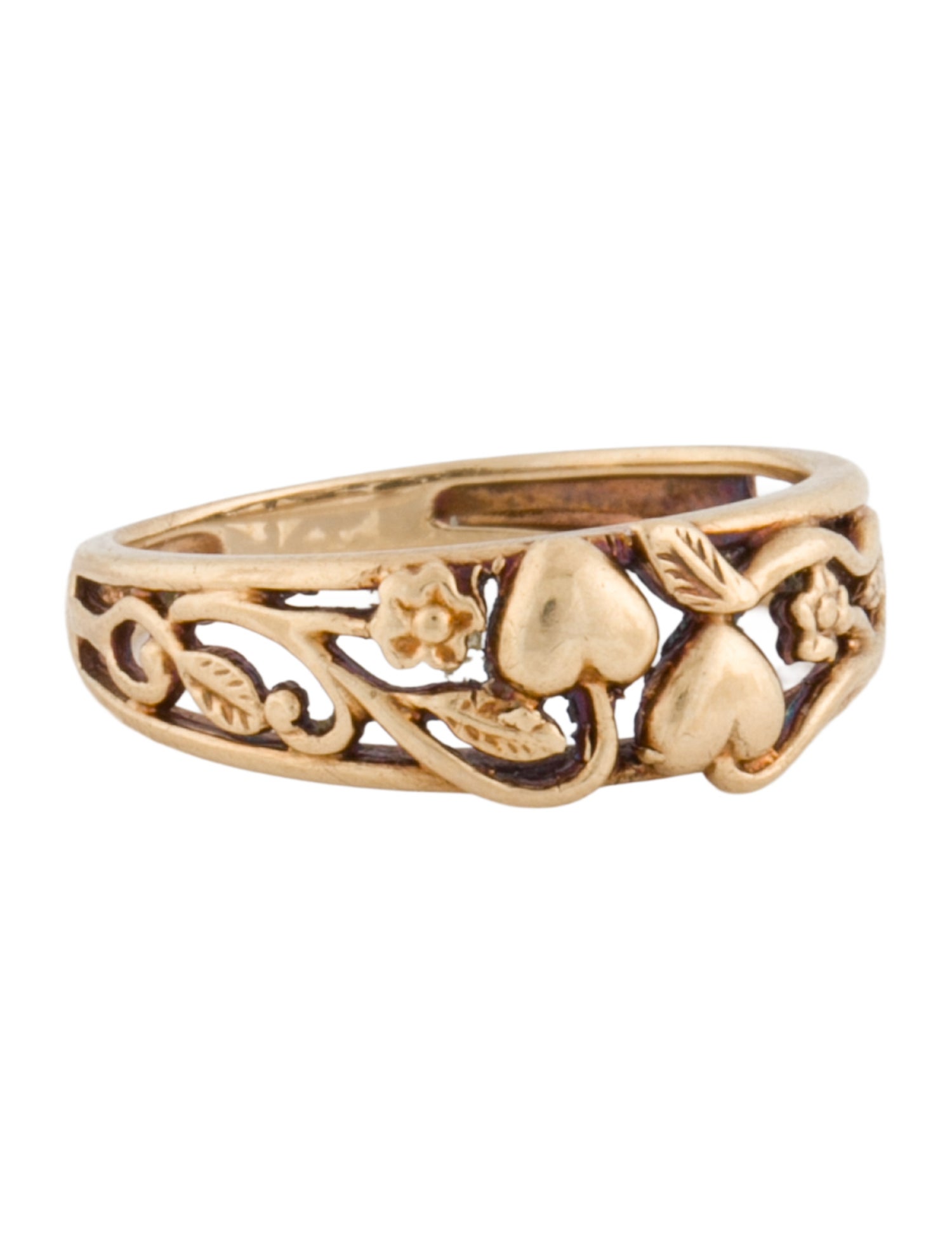Ring 14K Engraved Floral Band